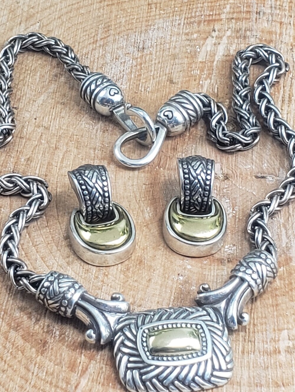Brighton "Bordeaux" Two-Tone Necklace & Earrings Set Southwestern Ranch Coastal